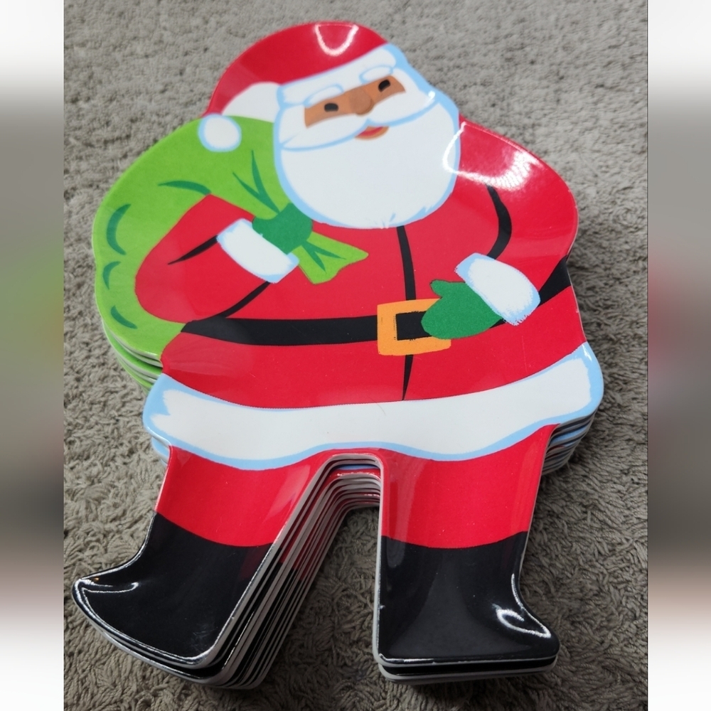 Wondershop Set Of 10 Christmas 2024 Santa Melamine Plates